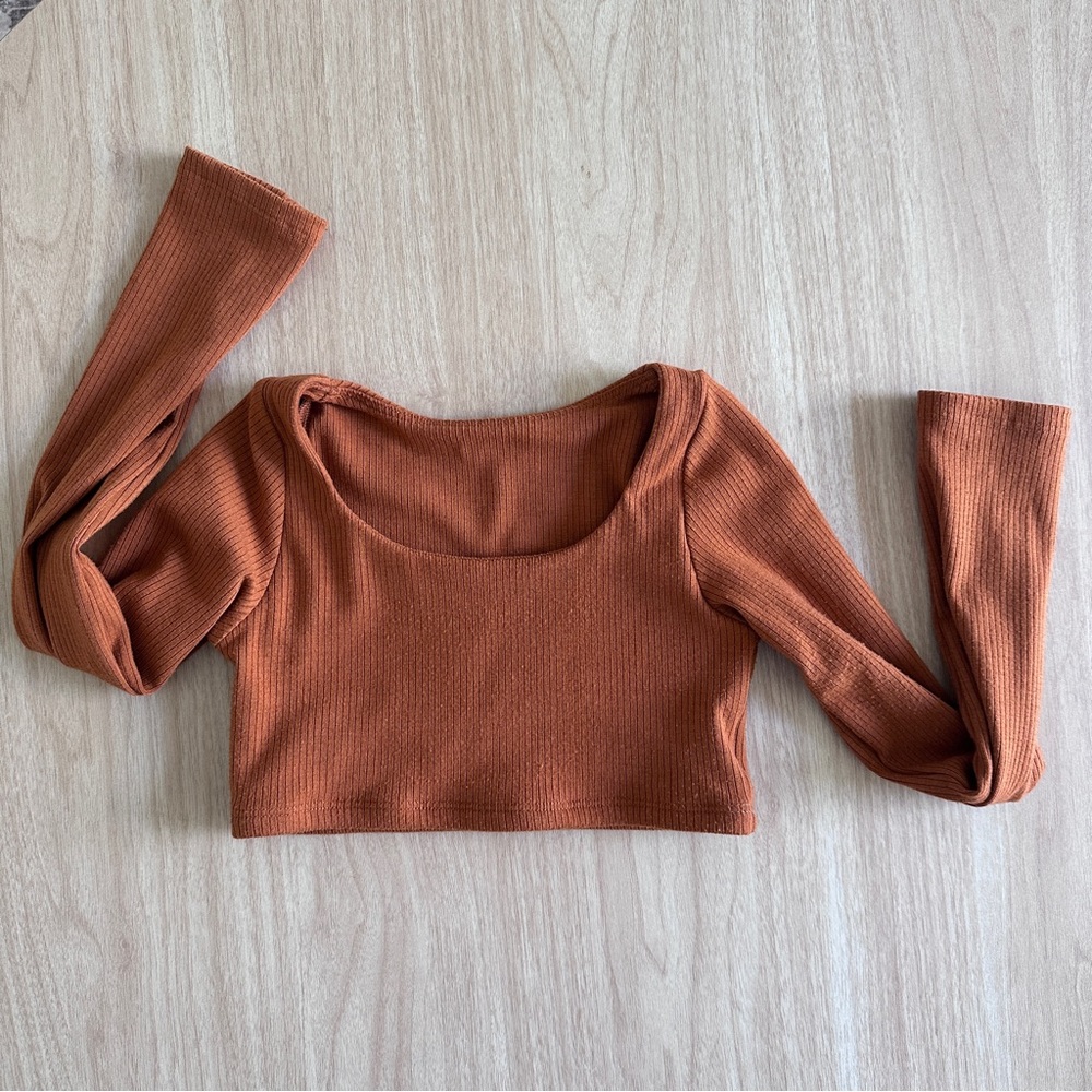 Tiger Friday Honest long sleeve crop top copper color, size CXL - Picture 2 of 5